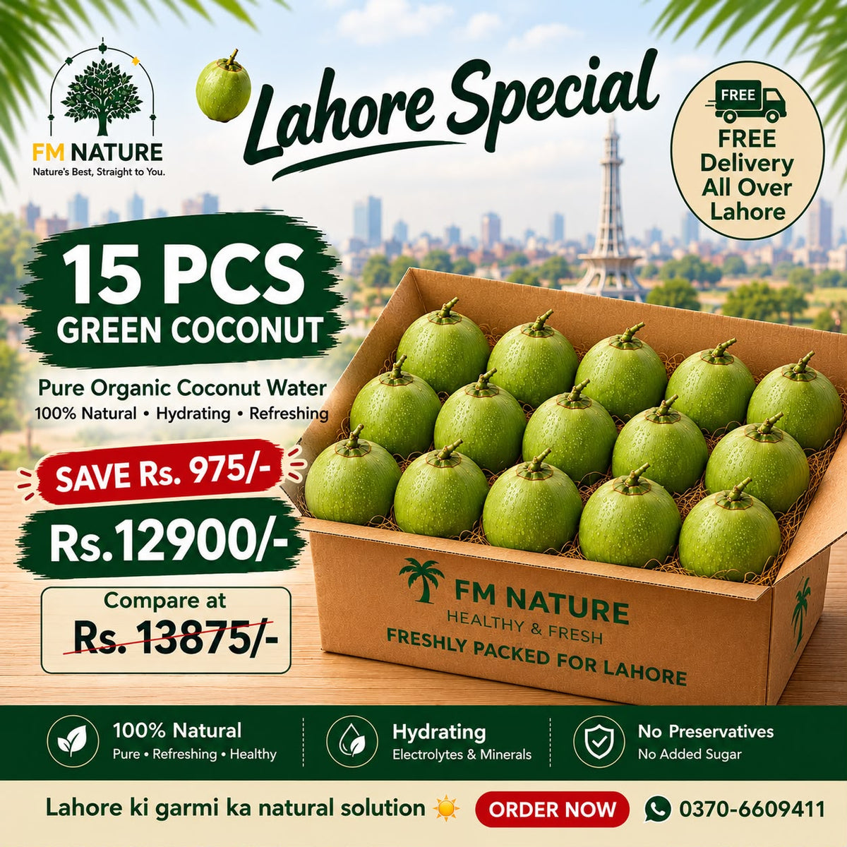 Lahore Bundle Offer 15 PCS Green Coconut (Uncut)