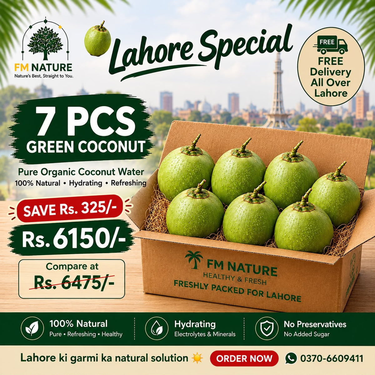 Lahore Weekly Offer 7 PCS Green Coconut (Uncut)