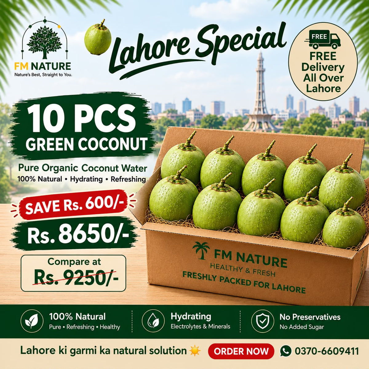 Lahore Special Offer 10pcs Green Coconut (Uncut)